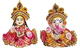 Ramya Artistic Clay Idols of Goddess Lakshmi & Lord Ganesha (7031)
