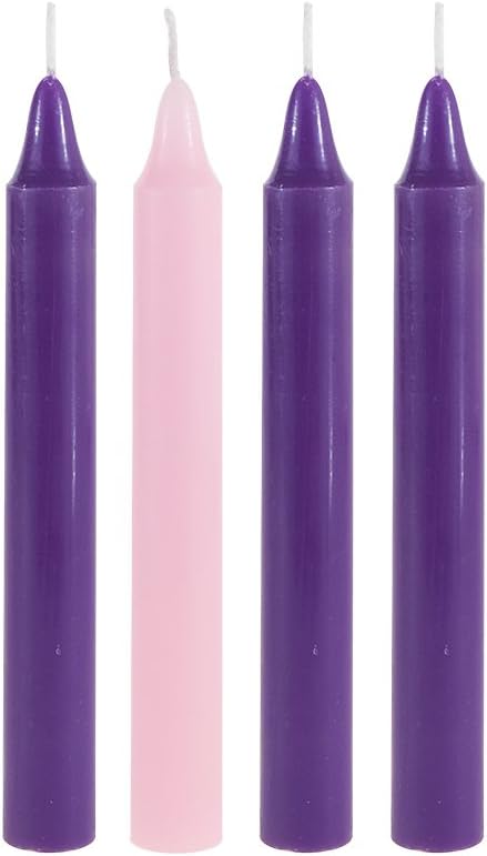 Christmas Advent Unscented 5" x 3/4" Taper Candles Pack of 4