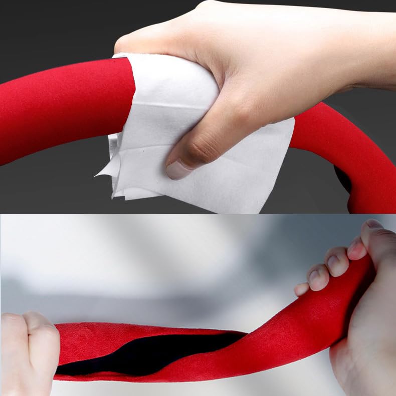 YUUSA Leder Lenkradbezug Für VW Tiguan Ab 2024 - Rutschfeste Atmungsaktive Abdeckung