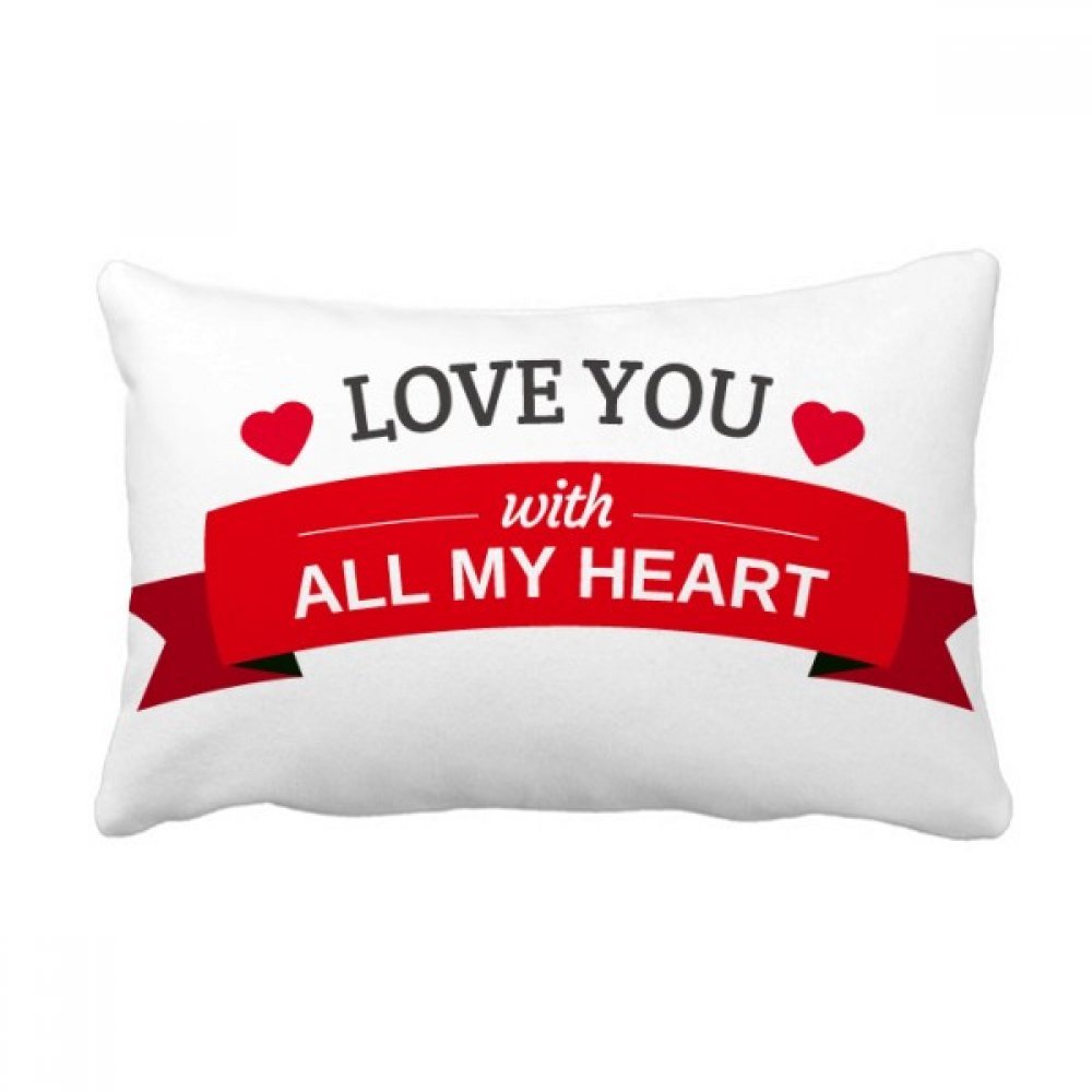 Coussin oreiller lombaire Love You à insert amovible et soutien dorsal pour canapé de salon