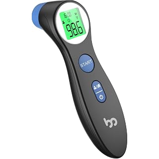 Forehead Thermometer for Adults and Kids, FSA Eligible No-Touch Digital Infrared Thermometer, Instant Read, Fever Alarm, Easy to Read for School, Office