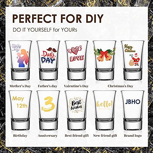 image for JBHO Heavy Base Shot Glass Set With Holder, Standard 1.5 Ounce,Set of 