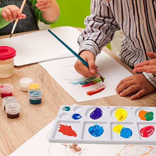 Wexpw 2 Pack 11-Well Plastic Watercolor Paint Tray Palette 12.2X6Inch Rectangular Large White Watercolor Paint Trays Mixing Tray Plastic Paint Pallet Trays For Acrylic Paint Oil Watercolors #TOP5