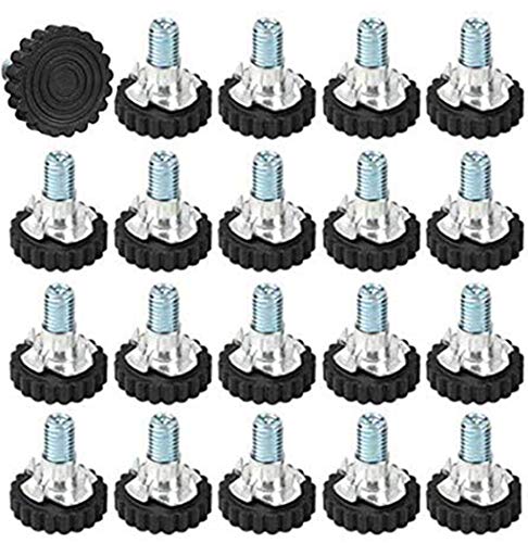 Tovot 20 Pairs M10 30Mm Furniture Levelers Adjustable Leveling Foot Furniture Table Chair Legs T-Nuts For Furniture (20 Pcs Furniture Leg Screws & 20 Pcs T-Nuts) #TOP30