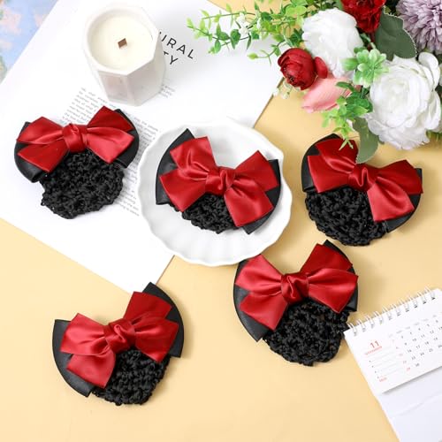 Set de 16 pinzas para cabello con moño y red miniatura 6