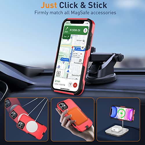 Coque magnétique pour iPhone 11 rouge avec protection écran verre et objectif