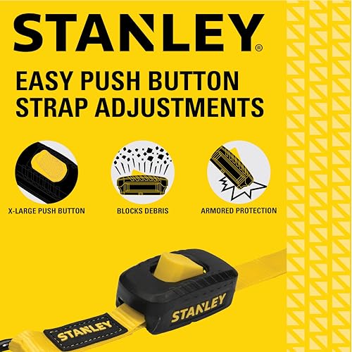 Stanley S2002 - Cinghie Di Fissaggio Chiuse Per Cambuckle, Confezione Da 4 (3 M X 2,5 Cm) 1.200 Resistenza Alla Rottura - 3