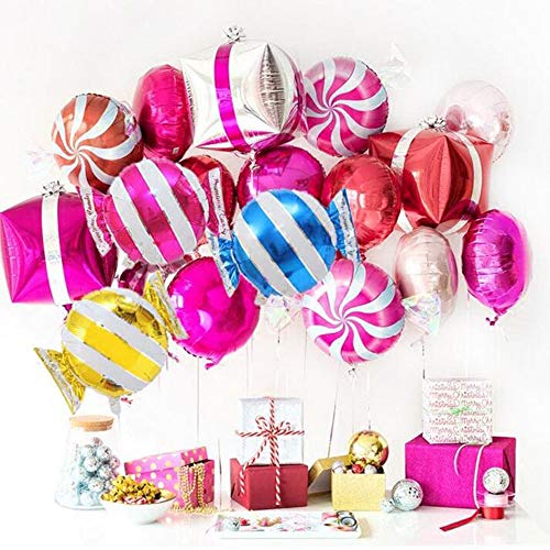 24Pcs Sweet Candy Balloons For Birthday Wedding Parties, Including 16Pcs Round Lollipop Balloons And 8Pcs Candy Lollipop Balloons Aluminum Balloons. #TOP6