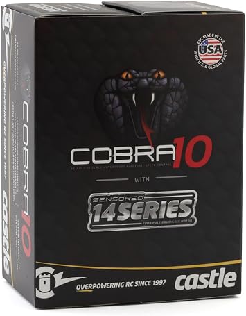 Castle Creations 010-0174-06 Cobra 10, 6S MAX, 25.2V MAX, 8A Peak BEC W/1406-2280KV SENSORED Motor