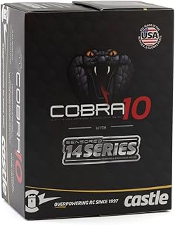 Castle Creations 010-0174-05 Cobra 10, 6S MAX, 25.2V MAX, 8A Peak BEC W/1406-1900KV SENSORED Motor