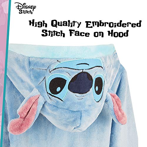 Disney Bademantel Kinder Fleece mit Mickey und Minnie Mouse, Stitch Morgenmantel Kinder Simba und Tigger (Blau, 13-14 Jahre)