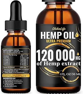 Hemp Oil Drops 120 000 mg, Co2 Extracted, Made in USA, Help Reduce