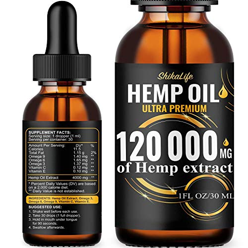 Hemp Oil Drops 120 000 mg, Co2 Extracted, Made in USA, Help Reduce