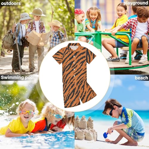 Image of Sunflower Floral Yellow Black Short Sleeve Hawaiian Button Down Shirts and Short Sets for Boys Toddler Summer Outfits