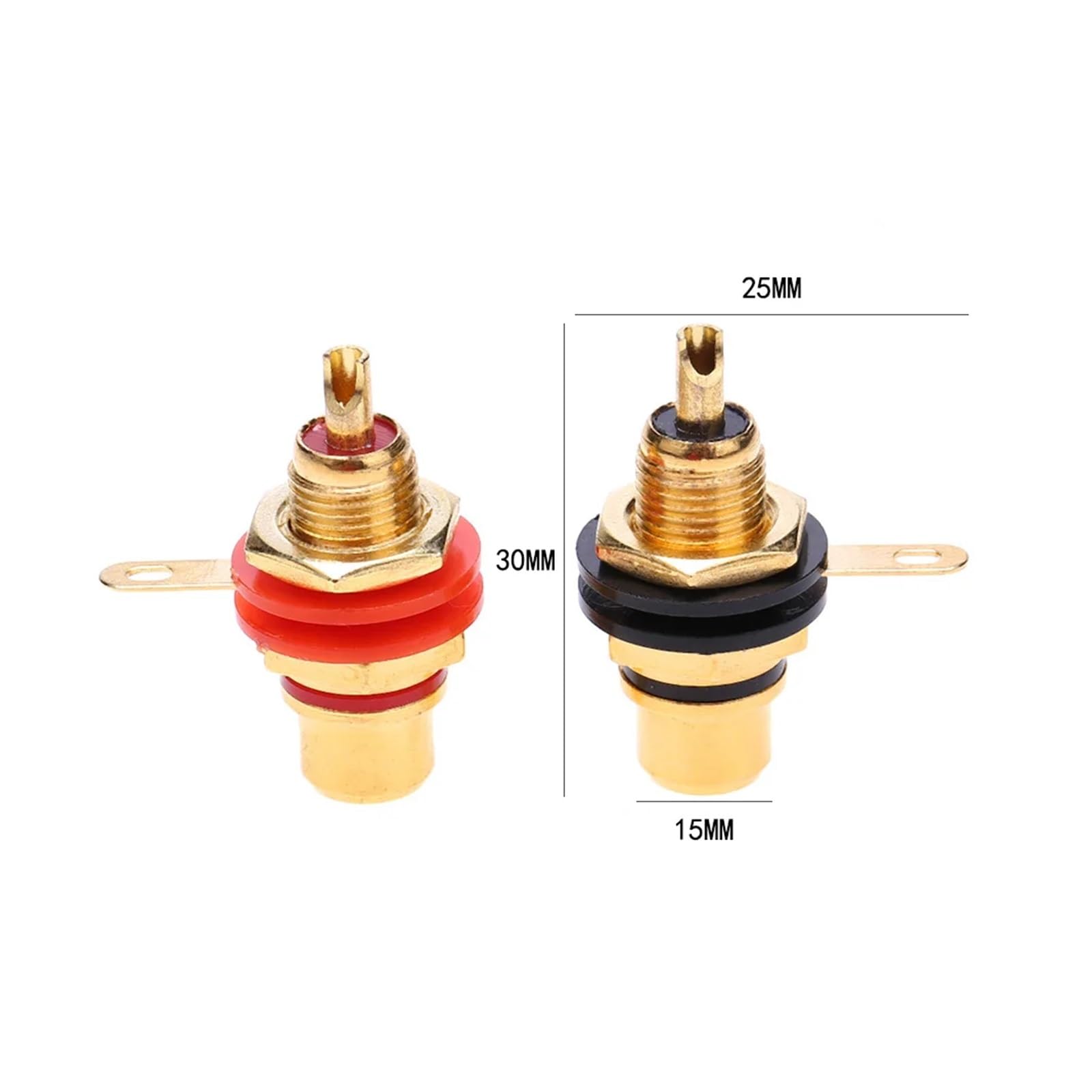 2-16 szt. Adapter do montażu na panelu podwozia stop cynkowy złocenie żeńskie złącze typu jack RCA akcesoria RCA żeńskie gniazdo wtykowe(6Pair)