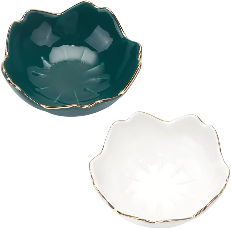 PH PandaHall 2 Colors Flower Ceramic Ink Plate Porcelain Ink Dish Multifunctional Inkwell Dish Calligraphy Painting Brush Rest Holder for Writings Chinese Calligraphy Japanese Drawing Practice