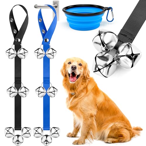 JODGERUN Dog Doorbells Premium Quality Training Potty Dog Bells, Adjustable Door Bell Length for Small, Medium and Large Dogs, A Convenient Way to Train Your Puppy - 7 Large Loud & Crisp DoorBells