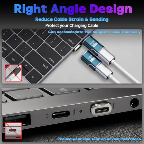 IVIVTOR Adaptateur magnétique USB C - 240 W - Adaptateur magnétique USB-C 24 broches - Connecteur magnétique de type C 80 Gbit/s 8K - Charge rapide et transfert de données pour ordinateur portable – vue 6