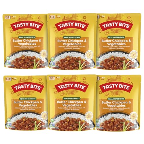 Tasty Bite Butter Chickpea &amp; Vegetables, 10 Ounce, Pack of 6, Ready to Eat, Microwavable Entree, Vegetarian
