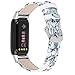 Chofit, cinturino compatibile con Fitbit Luxe, cinturino in pelle con stampa floreale, cinturino di ricambio regolabile, elegante per il fitness tracker di lusso (E)