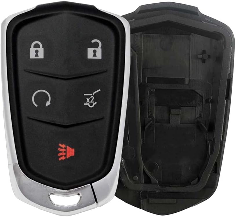 New Replacement for Cadillac Smart Key Fob Shell Case 5 Buttons with HU100 Blade, Compatible with 2019 - XT4, 2017-2020 - XT5, 2020 - XT6, and 2015-2016 - SRX. (1)