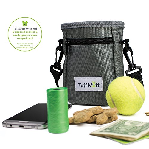 Tuff Mutt Dog Treat Pouch For Training With Poop Bag Dispenser, Includes 1 Roll Of Earth Rated Pet Waste Bags, Metal Clip, Adjustable Waist Belt Makes It Easy To Carry Treats, Kibble And Accessories #TOP7
