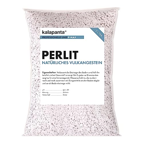 Preisvergleich Produktbild Kalapanta Perlite Für Pflanzen 2L - Natürliches expandiertes Vulkangestein Perlit für den Gartenbau, Zimmerpflanzen, Einzelpackung, Verbessert Drainage & Verhindert Wasserstagnation.