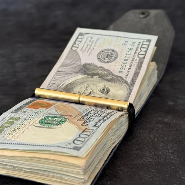 The Cash Wrap Wallet,Fast Cash Access Money Holder For Cash,Leather Money Wallet Organizer,Handy Purse Bands With Magnetic Clasp (Blue)3