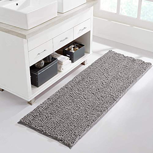 NICETOWN Doormat, Absorbent Washable Inside Mats, Extra Thick Indoor Durable Doormat for Bathroom, Non-Slip Soft Plush Shaggy Bath Mats, Indoor Rugs for Entryway (Dove Grey, 47" x 17") by NICETOWN - Used condition - Image 2