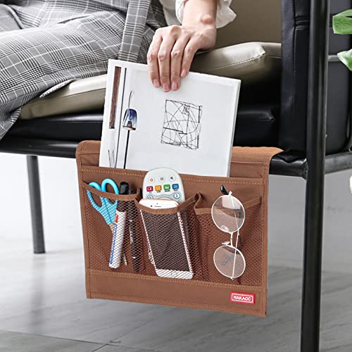 Hakacc Bedside Caddy / Bedside Storage Organizer,Remote Control Holder Armchair Organizer Couch Caddy Sofa Armrest Bag For Tablet Magazine Phone Remotes, Brown #TOP4