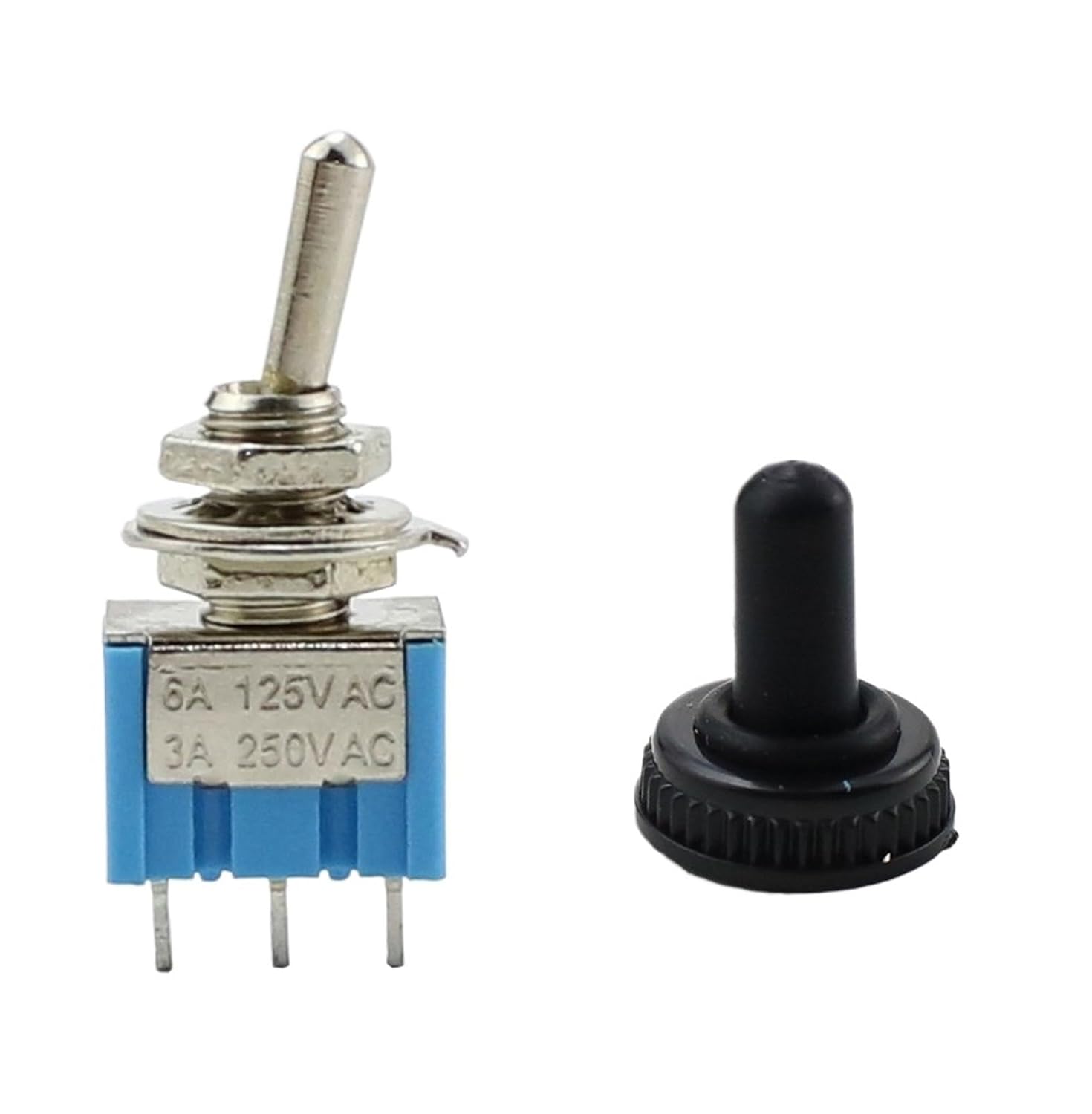 5pcs 10pcs MTS-102 MTS-103 MTS-202 MTS-203 Toggle Switch 6A 125VAC on on SPDT 6mm Mini Switch DPDT on Off on Waterproof Cap(MST-103 with Cap,10pcs)
