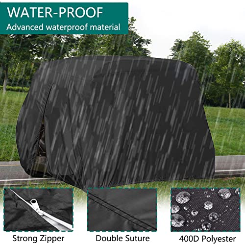Lmeison Golf Cart Cover 4 Passenger, Waterproof Golf Cart Rain Cover Golf Cart Parts Accessories Fits Ez Go, Club Car And Yamaha, Dustproof And Windproof, Black #TOP2