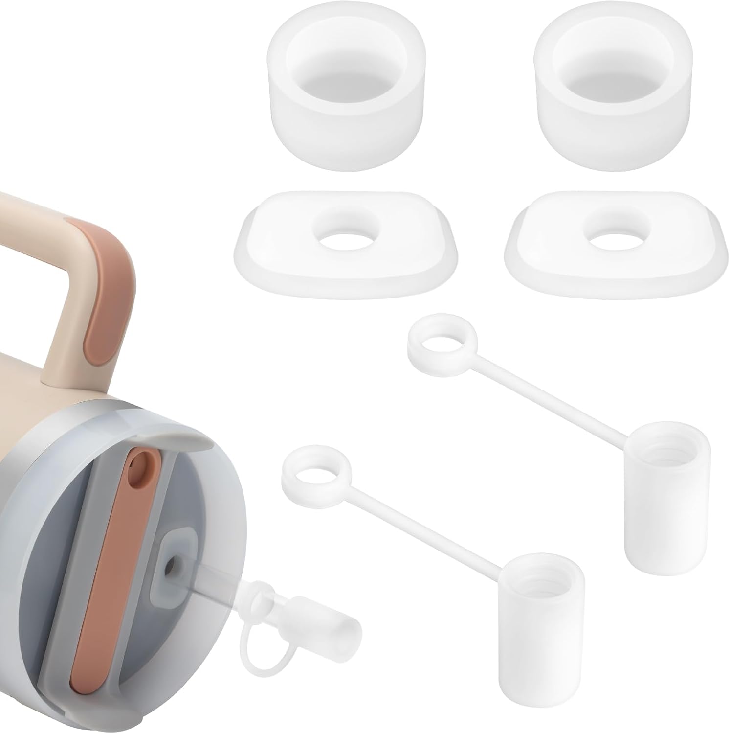 2 Set Spill Stopper for Stanley Cup 20oz/30oz/40oz/64oz, Leak Proof Accessory for Stanley Tumbler 2.0, Anti Leak Kit for Stanley Quencher (Clear, 2) 2 Clear