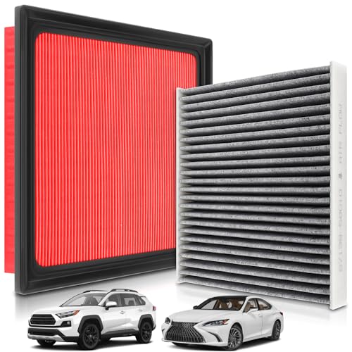 AUTOKAY Engine and Cabin Air Filter Fit for Toyota RAV-4 Camry Highlander Avalon 2018-2025 for Lexus ES350 NX350 NX250 RX350 2019-2025 RE# 17801-25020 87139-58010 CA12377 CF12157 NOT FOR HYBRID