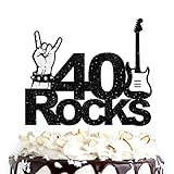 40 Rocks Happy Birthday cake topper – Rock'n'Roll Theme Happy Birthday Party Decoration