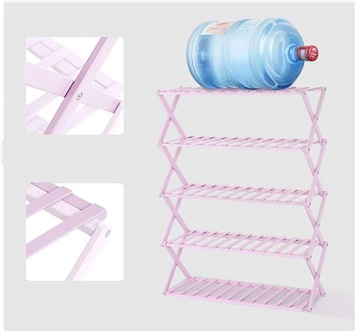 Miniatura 3 de Zapatero plegable, de varias capas, para instalación libre, armario de madera para zapatos, para dormitorio, puerta de almacenamiento, organizador