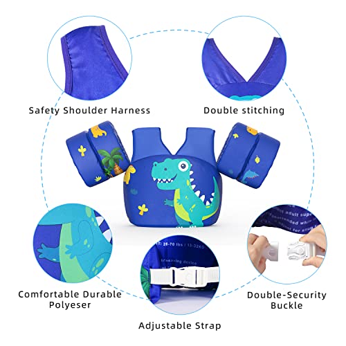 DOOHALO Kids Swim Floats for 28-70 Pounds Kid Arm Shoulder Float Vest Fit for 2-8 Years Older Boys Girls Toddler Baby Children by DOOHALO - Used condition - Image 2
