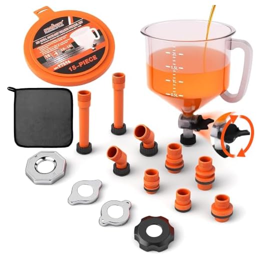 HORUSDY No-Spill Coolant Funnel Kit with Valve Switch, Radiator Bleeder Funnel Kit, Universal Fitment Applicable to Any Vehicle (15 Piece)