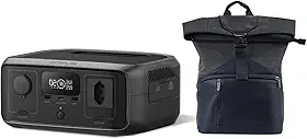 EF EcoFlow Gerador Solar RIVER3 120V com Bolsa da Série RIVER, Bateria LFP de 230Wh, Saída de 600W, Eficiência de GaN que Dobra a Autonomia, UPS<20 ms, Estação de Energia Portátil para Uso ao Ar Livre