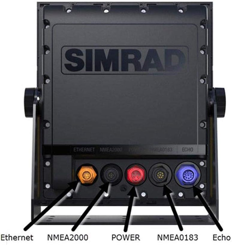 Rear view of Simrad S2009 Fishfinder showing connection ports