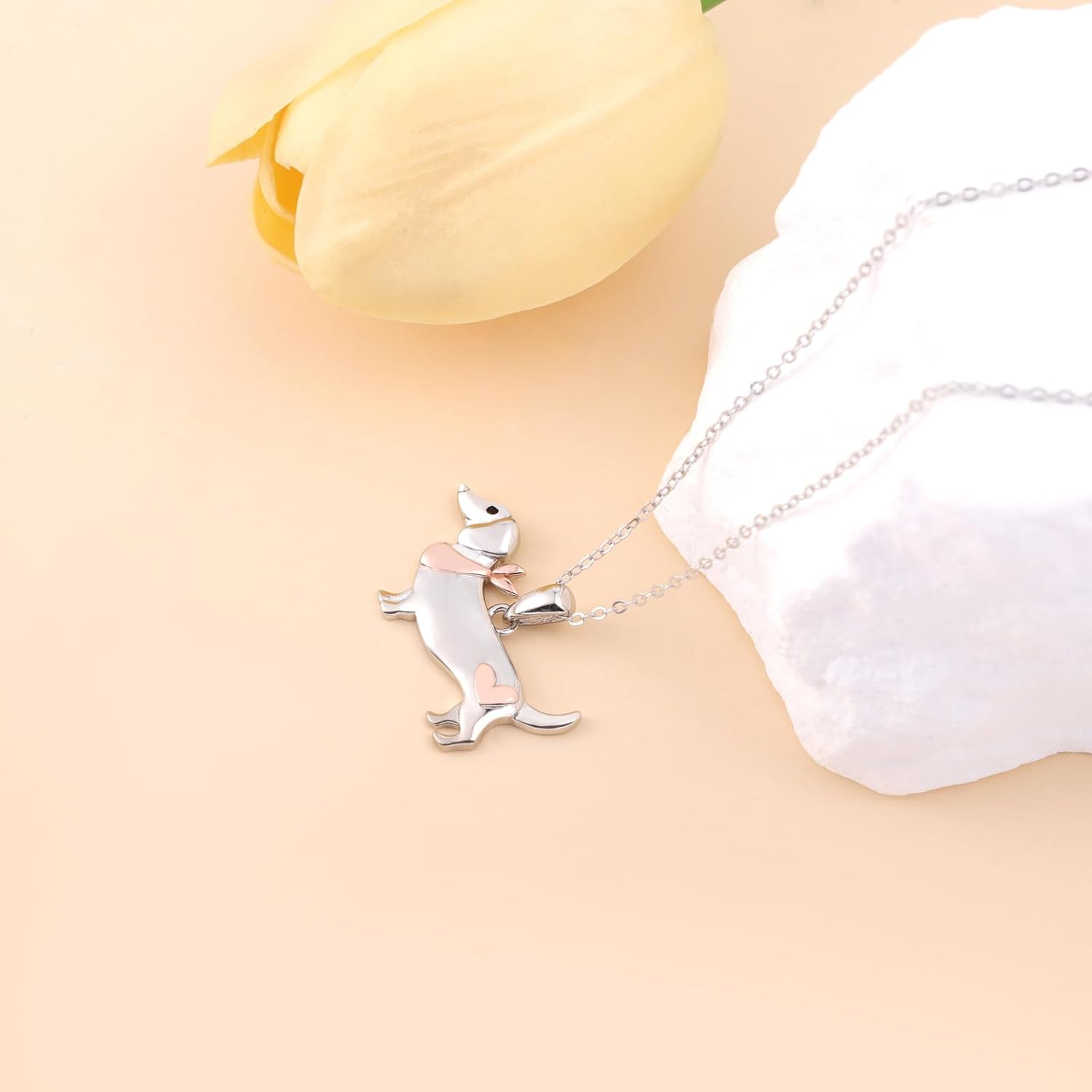 Dachshund Necklace Pendant for Women - 925 Sterling Silver Dachshund Necklace Hypoallergenic Dog Pendant Memorial Animal Jewelry Gifts for Daughter Pet Lover - Image 3