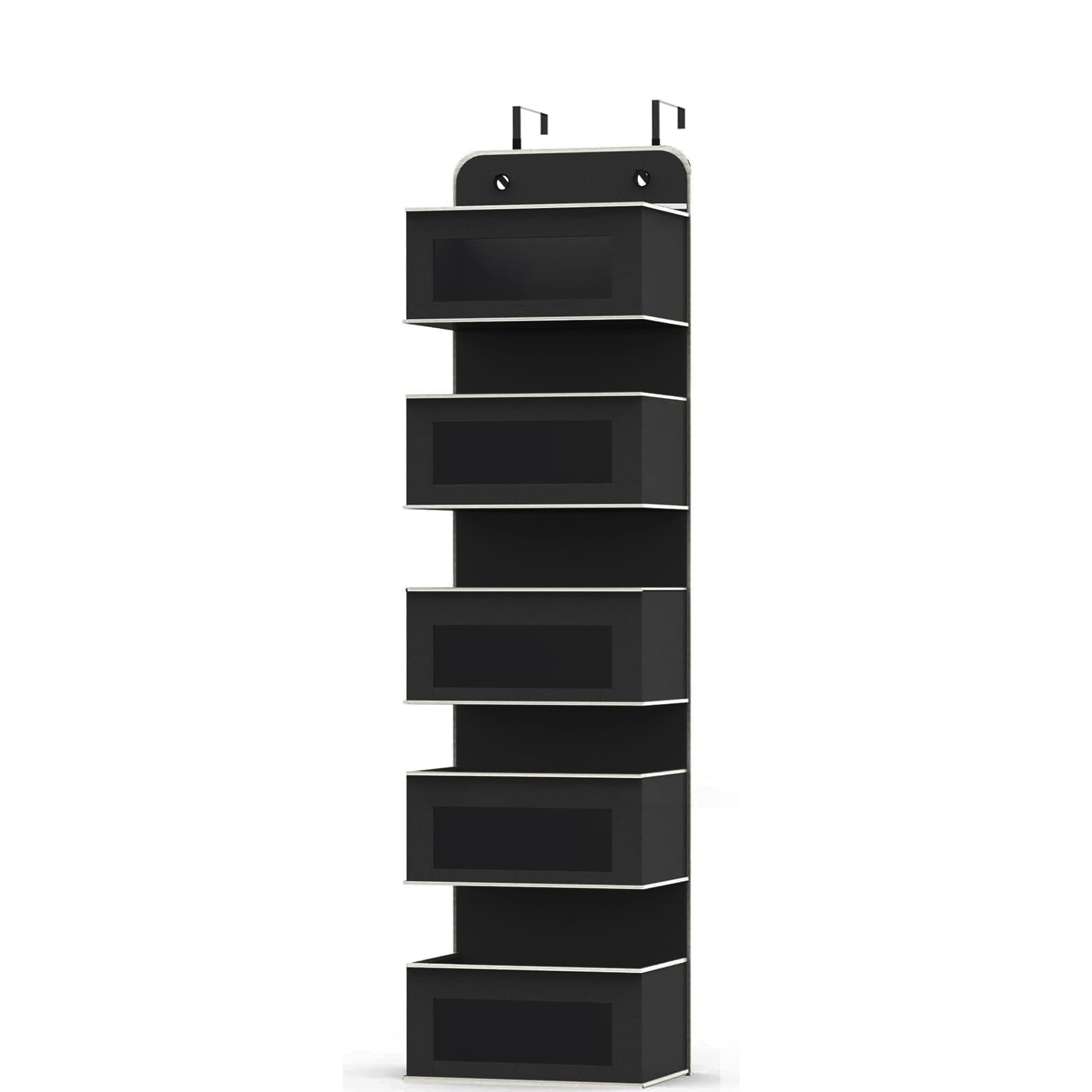 plastific 5 Tier Hanging Wardrobe Storage Shelf Organiser Breathable Closet Pockets Unit Cupboards Shelves Foldable for Clothes Sweaters Shoes Accessories (5 Tier Hanging Storage