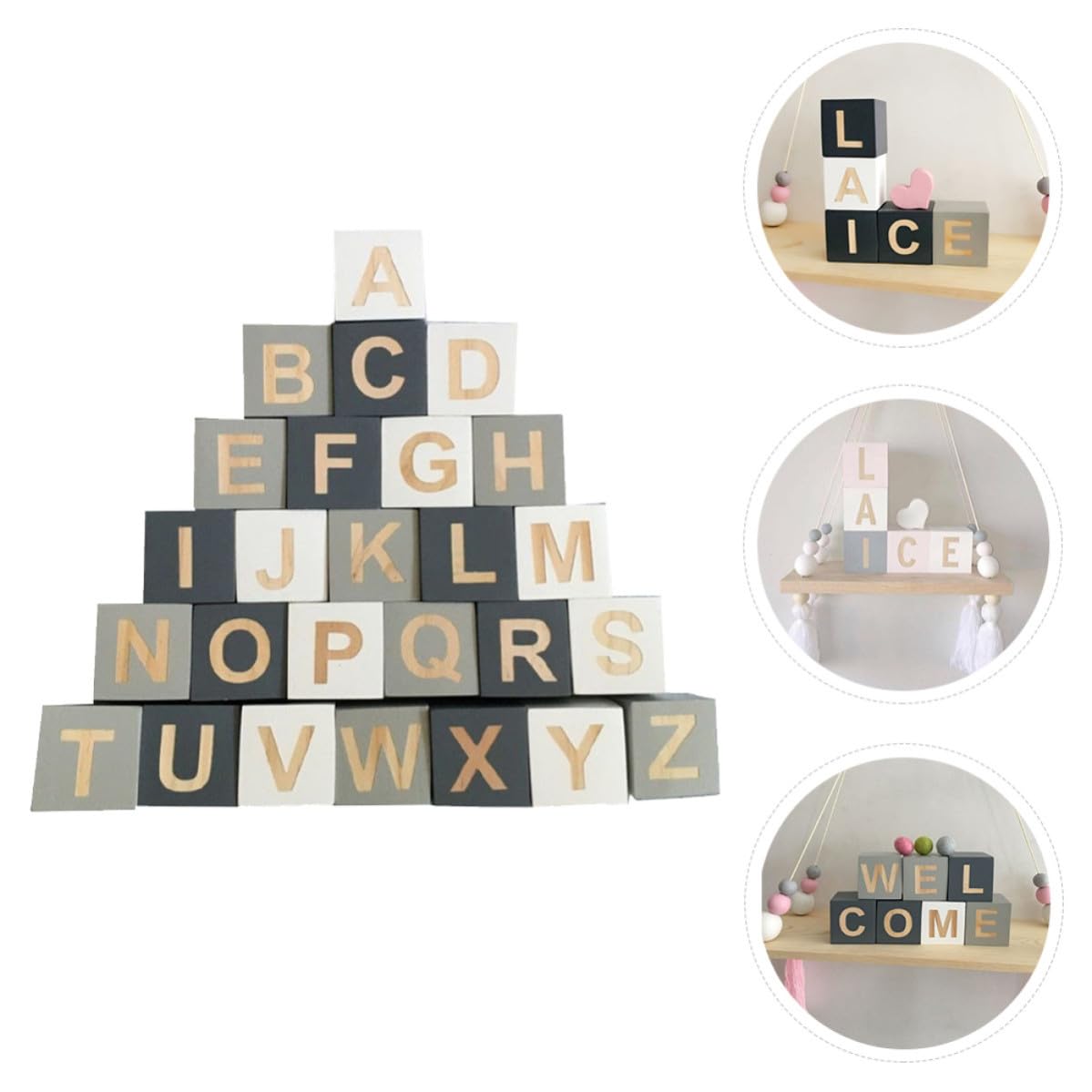 Buchstabenwürfel 26 Stück für Kinder, Halloween Mottoparty