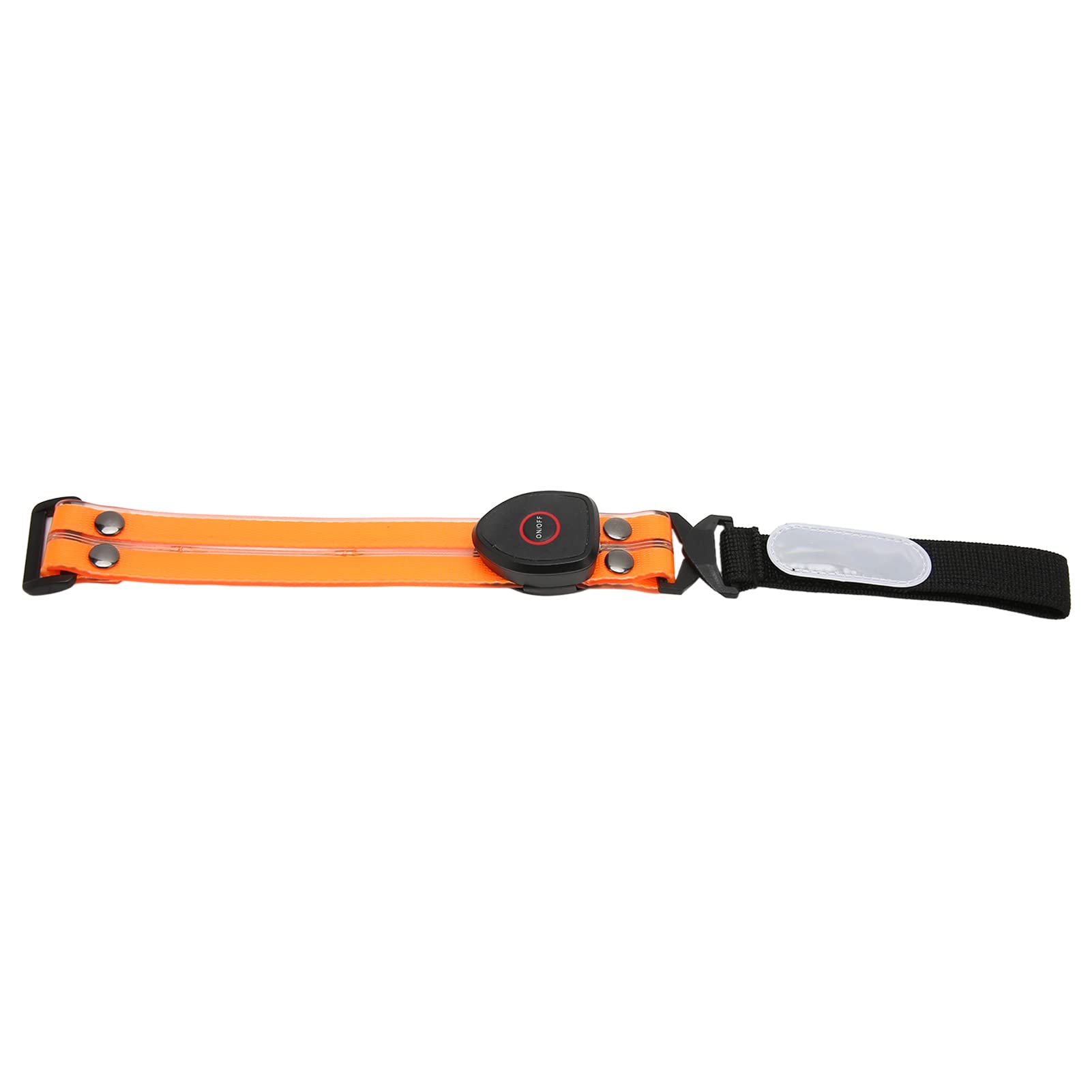 LED Armband, High Power Supply Capacity Adjustable Waterproof One Button Control Night Safety Light Up Band USB Charging for Running (Orange)-image-10