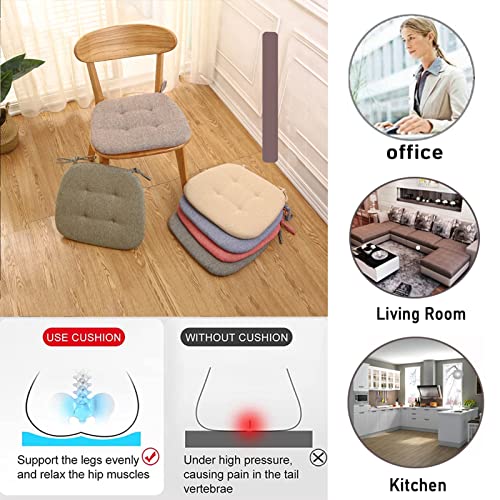 Juego de 8 almohadillas trapezoidales KitchenCushs de 43x41 cm con lazos para sillas de cocina 8
