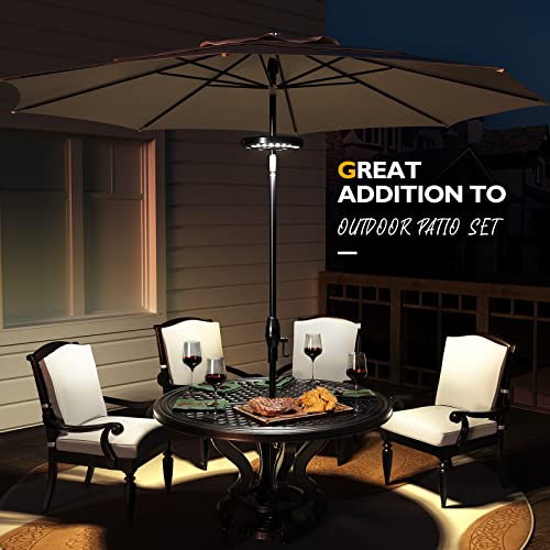 Image of Eletorot 2pcs Rechargeable Patio Umbrella Lights Outdoor Decor for Garden | 28 White LED 3 Lighting Modes for Patio Table 1.25-1.9inch Pole Light, Patio Lighting Pool Accessories, Backyard Light