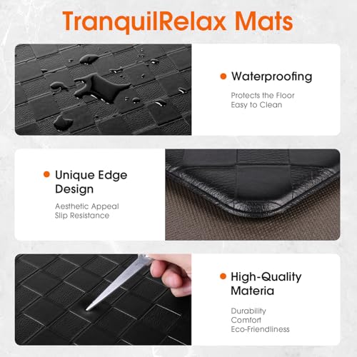 TranquilRelax Kitchen Mats, Cushioned Mats with Extra-Long Runner, Black by TranquilRelax - Used condition - Image 3