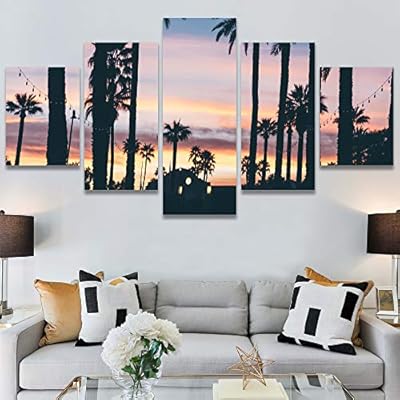 SIGNWIN 5 Panel Canvas Wall Art Multicolor Nature...