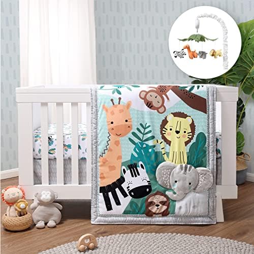 The Peanutshell Crib Bedding Sets, Safari Animals (4 Piece Crib Set)