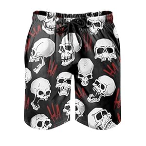 Ktewqmp Zomerzwembroek schedel mannen zwembroek zwemshorts mannen met zakken Hawaïaans